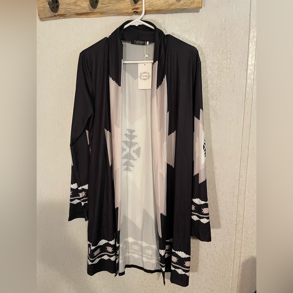 Cardigan with Aztec print